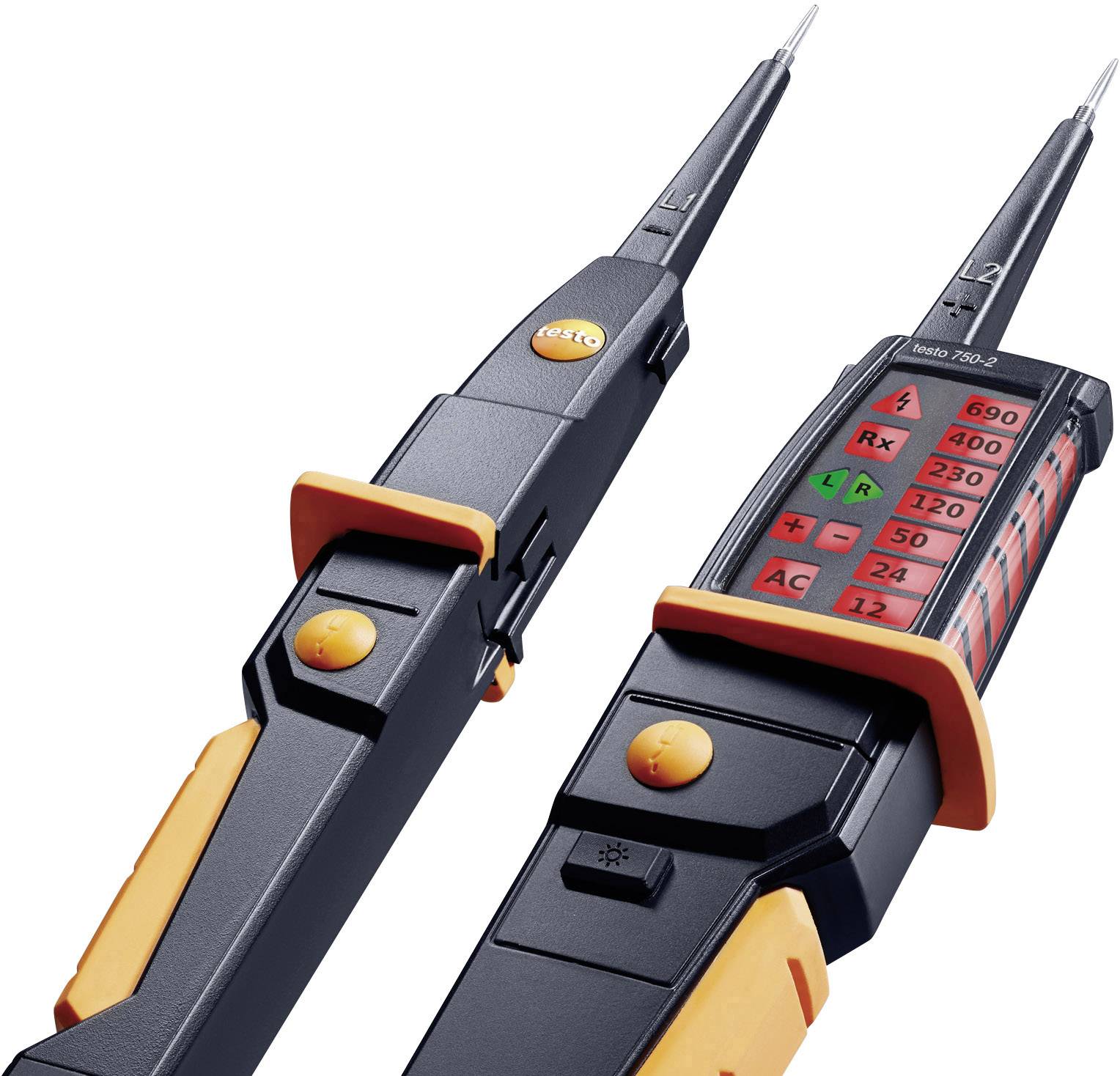 Testo 750-2 Zweipoliger Spannungsprüfer CAT IV 600 V, CAT III 1000V LED, LCD