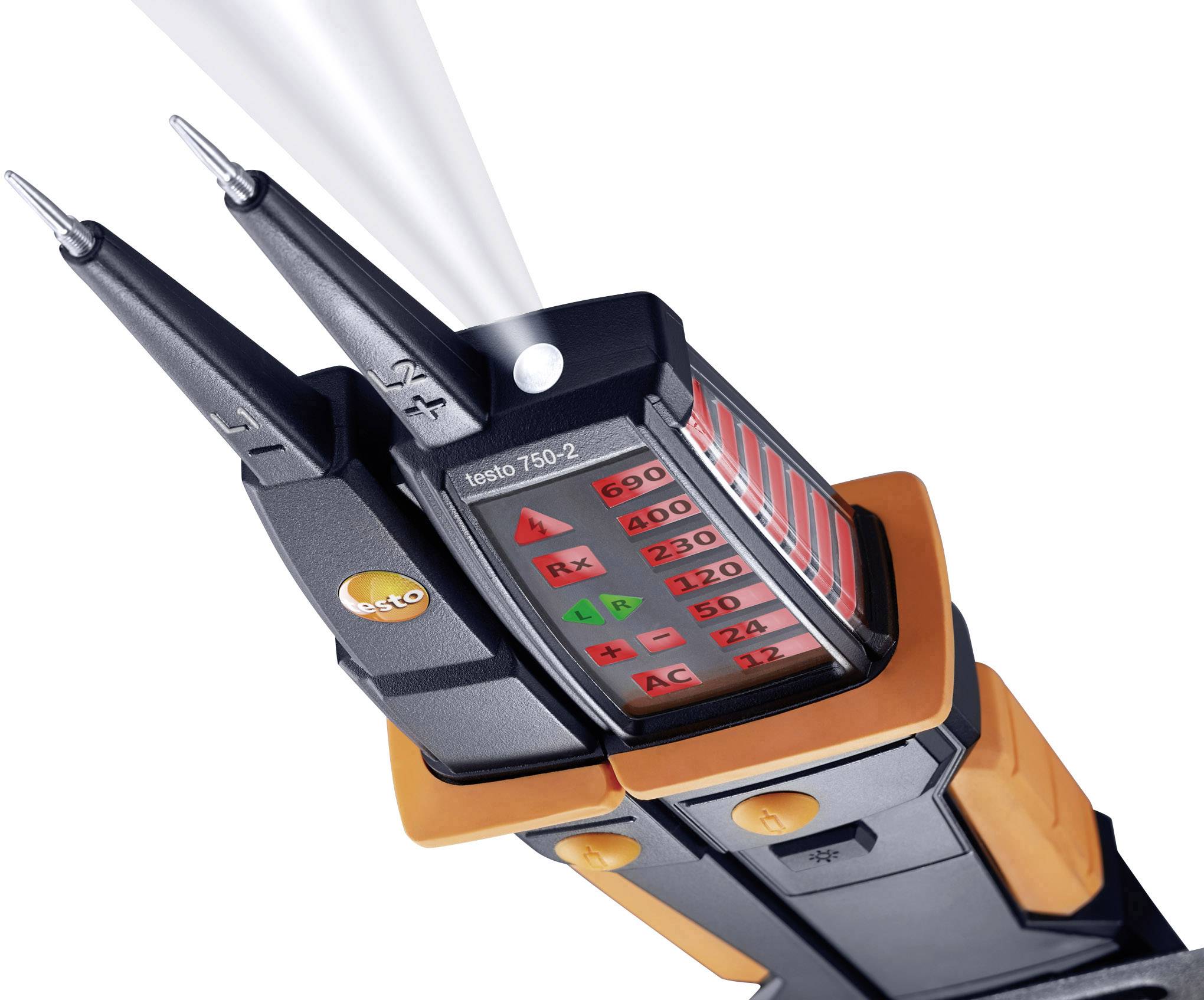 Testo 750-2 Zweipoliger Spannungsprüfer CAT IV 600 V, CAT III 1000V LED, LCD