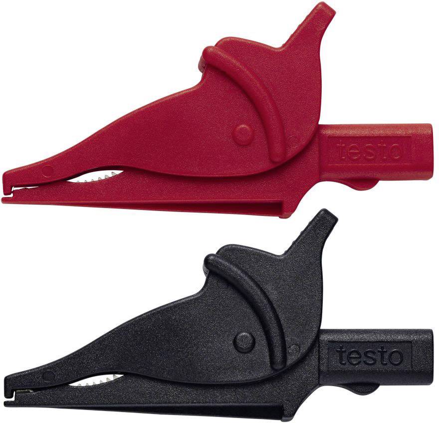 Testo 0590 0008 Krokodilklemmen-Set Buchse 4mm CAT III 600V Schwarz, Rot