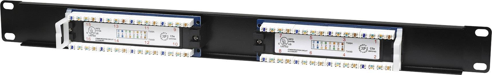 Intellinet 513548 16 Port Netzwerk-Patchpanel 483 mm (19") CAT 5e 1 HE Bestückt