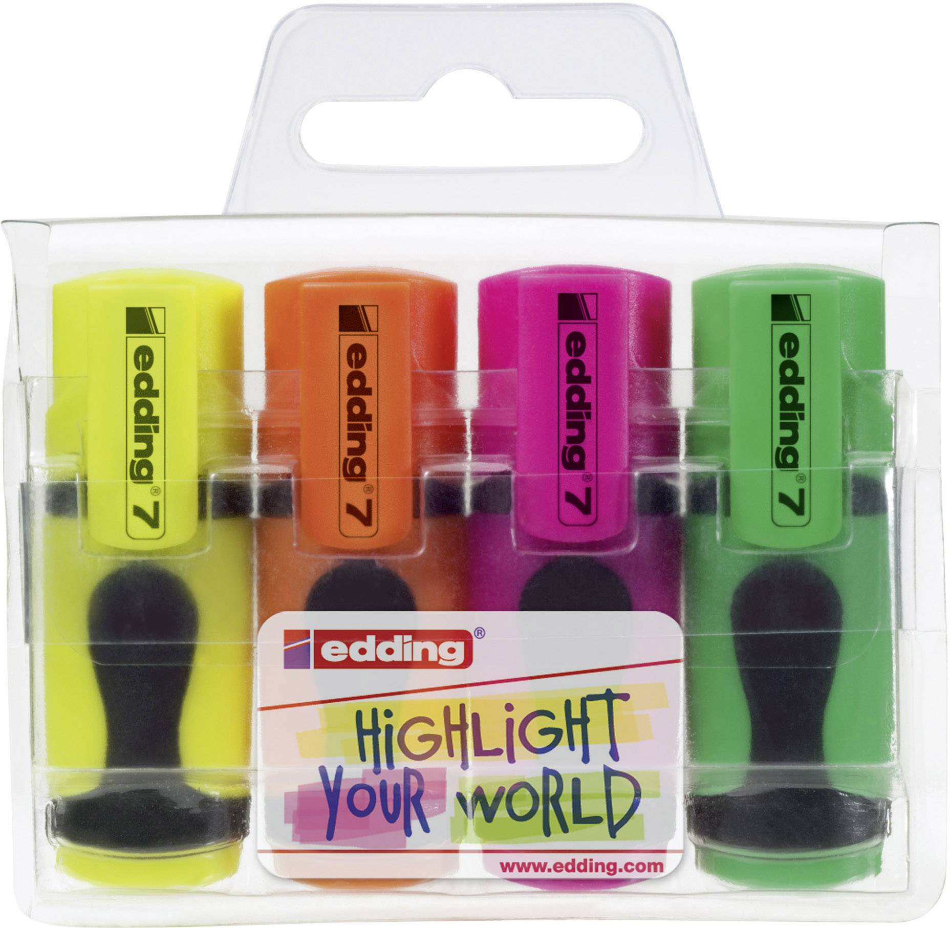 Edding Textmarker edding 7 4-7-4 Neongelb, Neongrün, Neonorange, Neonpink 1 mm, 3 mm 4 St.