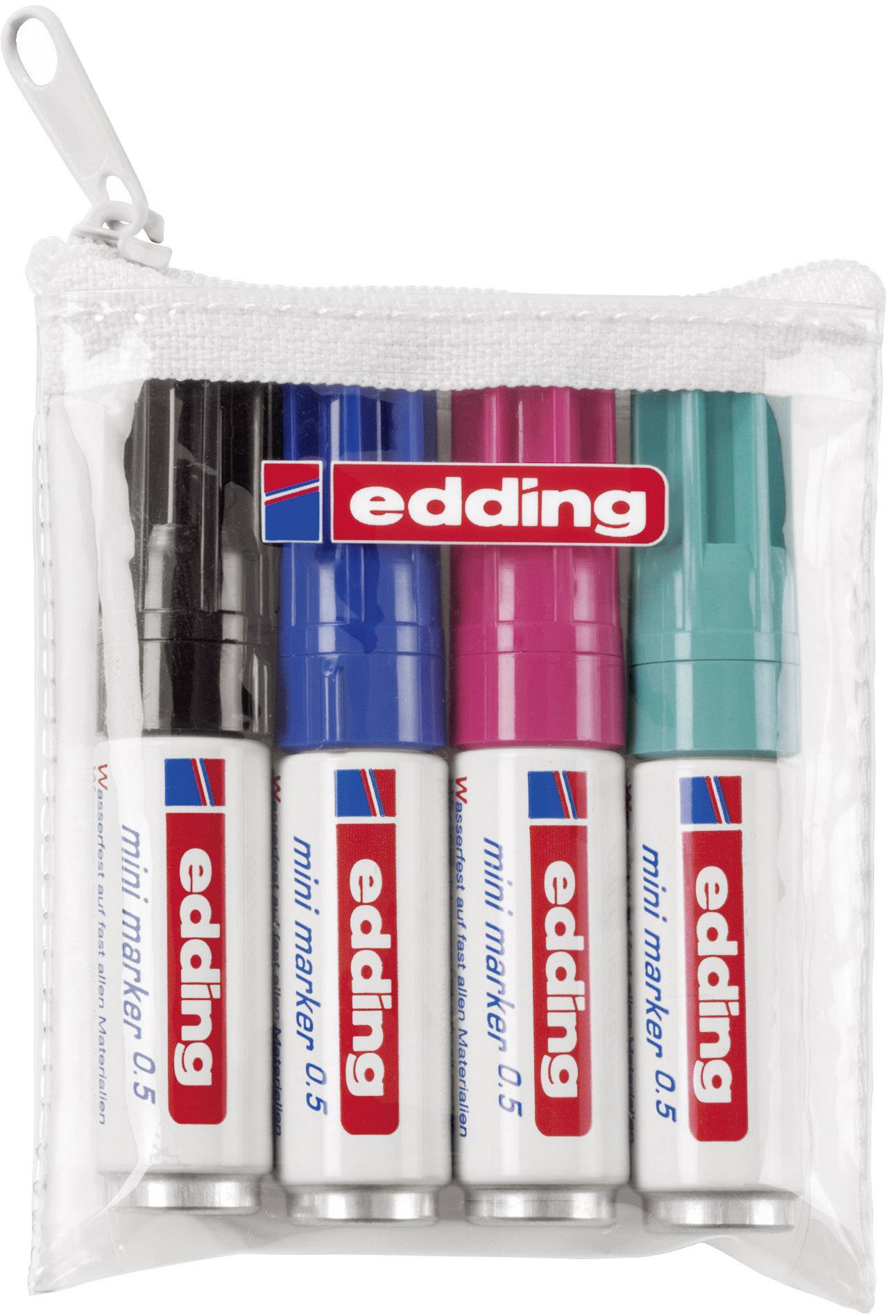 Edding edding mini marker 0.5 4-05-4 Permanentmarker Blau, Grün, Pink, Schwarz wasserfest: Ja