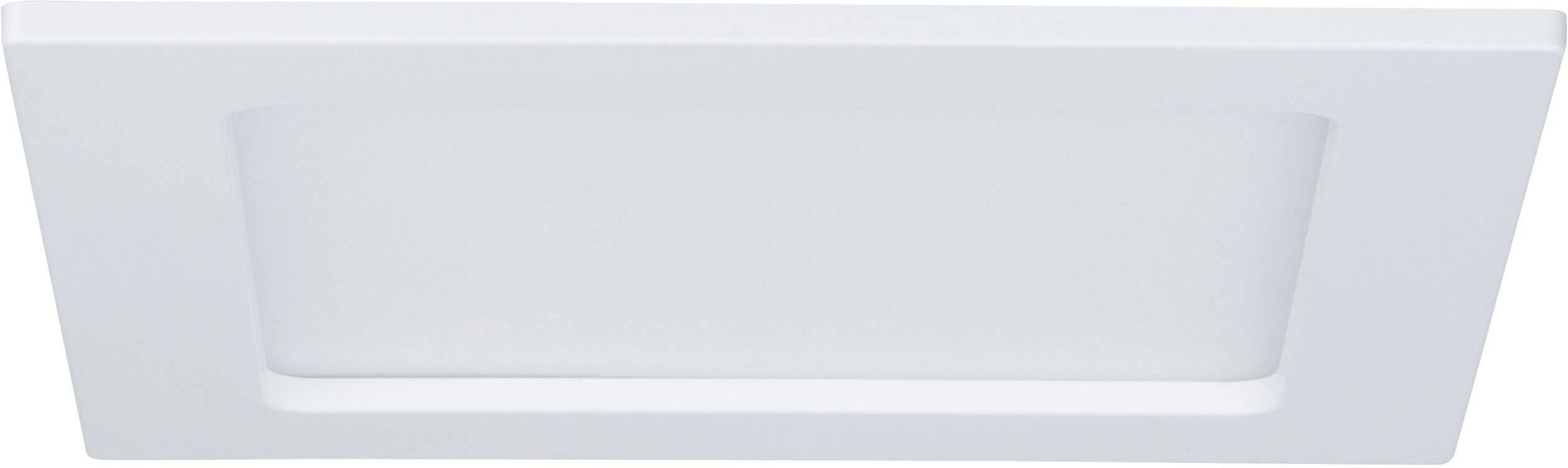 Weißes, quadratisches LED-Panel zur Deckenmontage, flach und minimalistisch, für moderne Innenbeleuchtung geeignet.