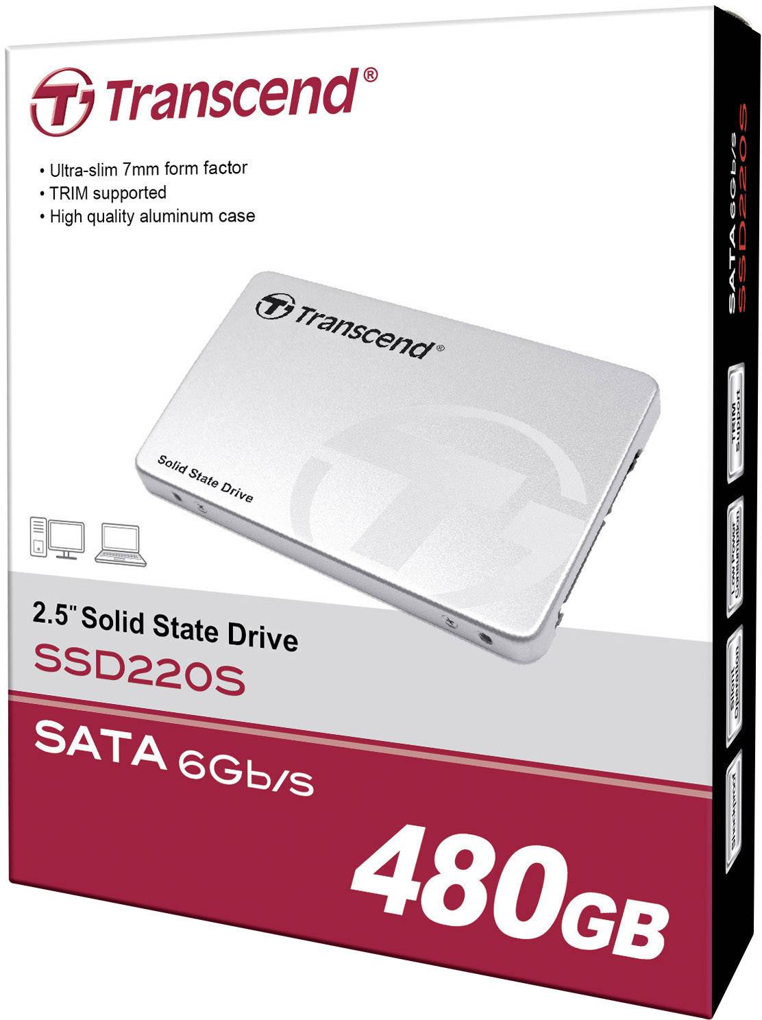 Transcend 220S 480GB Interne SATA SSD 6.35cm (2.5 Zoll) SATA 6 Gb/s Retail TS480GSSD220S