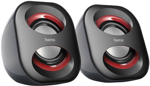 Hama Sonic Mobil 183 2.0 PC-Lautsprecher Kabelgebunden 3W Schwarz, Rot