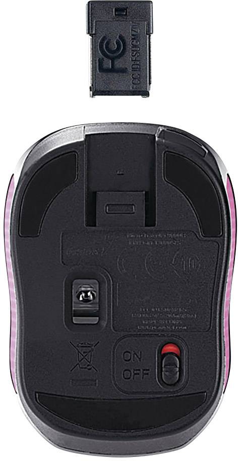 Genius 9000R Maus Funk Optisch Pink, Schwarz 3 Tasten 1200 dpi Wiederaufladbar