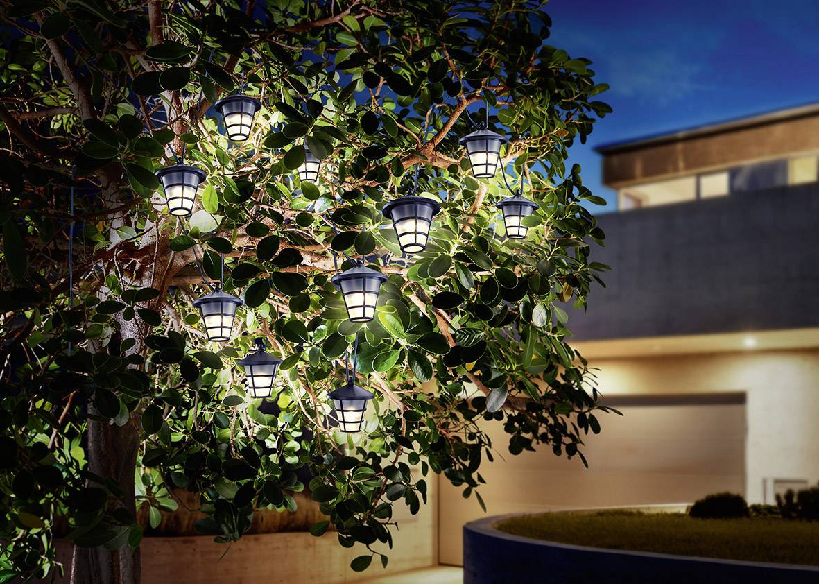 Esotec 102152 Solar-Lichterkette Laterne Außen solarbetrieben Anzahl Leuchtmittel 10 LED Warmweiß Beleuchtete Länge: 4 m