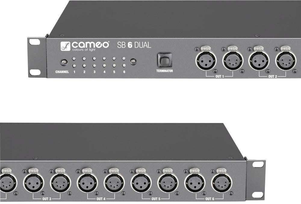 Cameo SB 6 Dual DMX Splitter 6-Kanal 19 Zoll-Bauform
