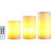 Polarlite LED-Kerze 3er Set Weiß Bernstein (Ø x H) 7.5cm x 15cm