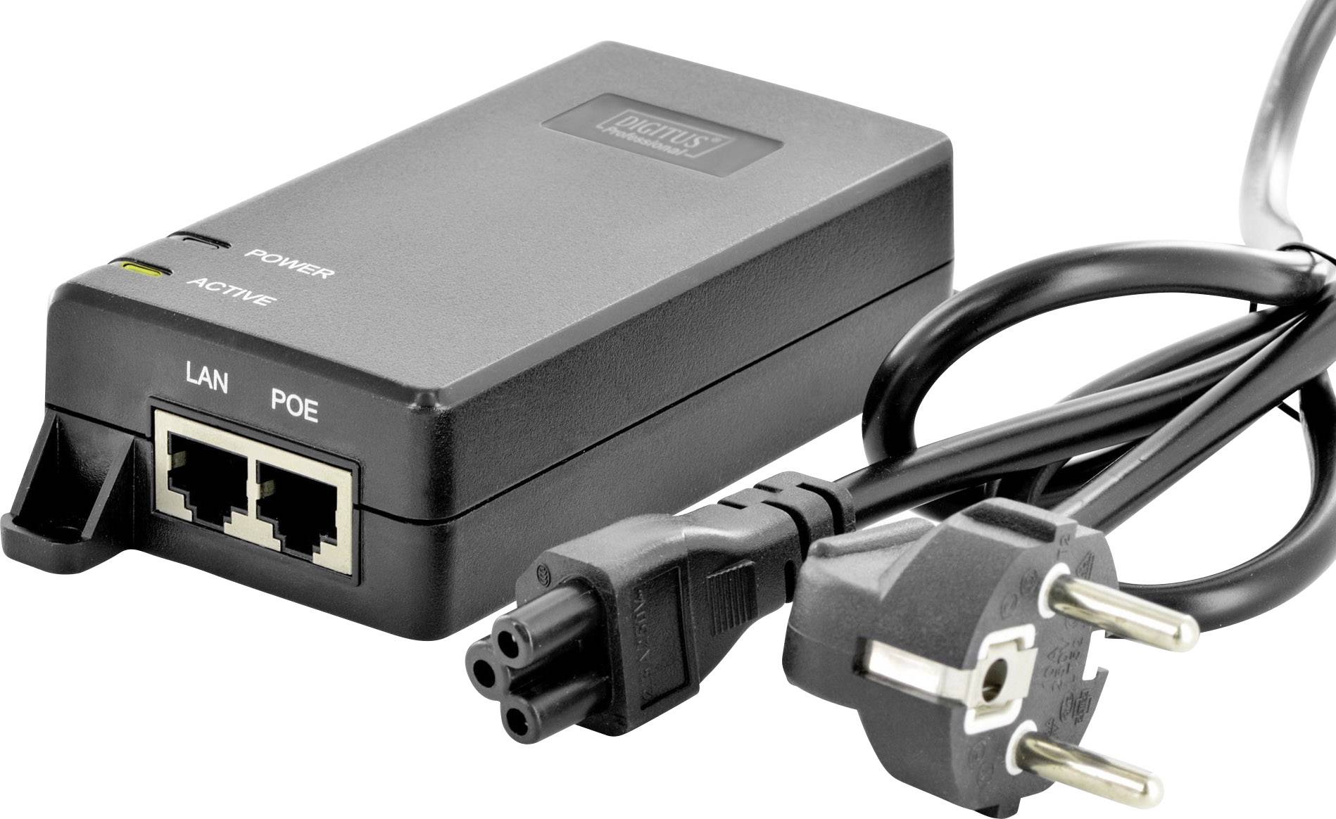 Digitus DN-95103-2 PoE Injektor 1 GBit/s IEEE 802.3at (25.5 W), IEEE 802.3af (12.95 W)