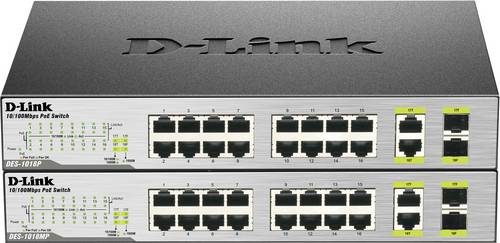 D-Link DES-1018MP Netzwerk Switch 16 + 2 Port 100MBit/s PoE-Funktion