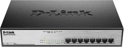 D-Link DGS-1008MP Netzwerk Switch 8 Port 1 GBit/s PoE-Funktion
