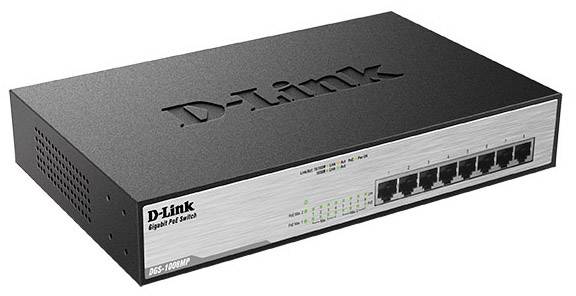 DGS-1008MP Unverwalteter Switch - 8x Gigabit Ethernet PoE+ - 140W