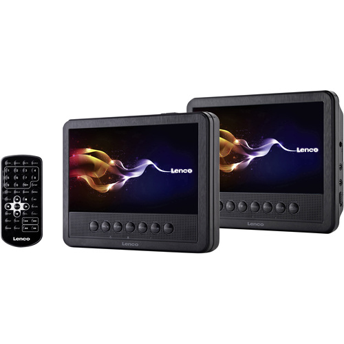 Lenco MES-212 Kopfstützen DVD-Player mit 2 Monitoren Bilddiagonale=17.5cm (7 Zoll)