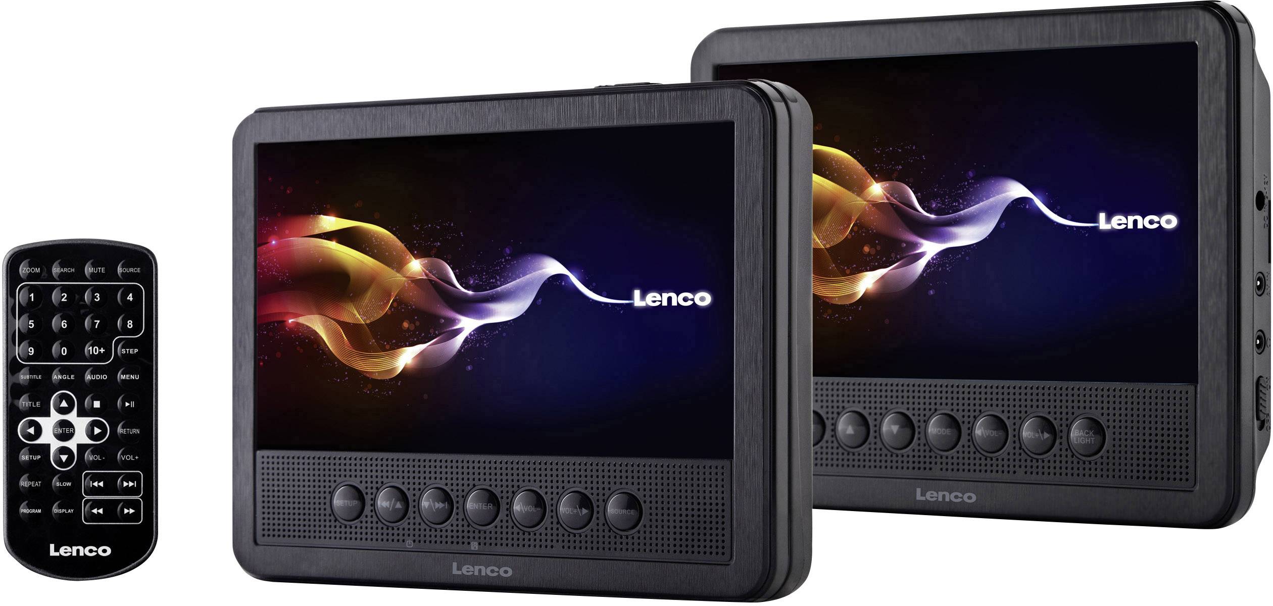 Lenco MES-212 Kopfstützen DVD-Player mit 2 Monitoren Bilddiagonale=17.5 cm (7 Zoll)