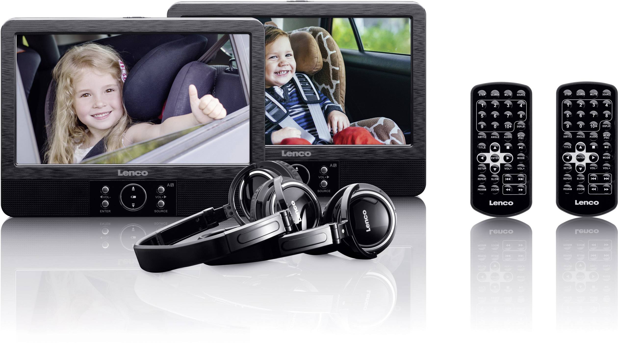 Lenco DVP-939 Kopfstützen DVD-Player mit 2 Monitoren Bilddiagonale=22.5 cm (9 Zoll)