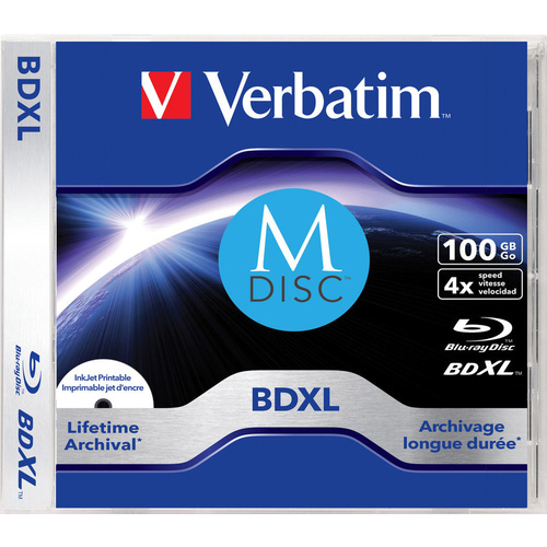Verbatim 43833 M-DISC Blu-ray Rohling 100GB 1 St. Slimcase Bedruckbar