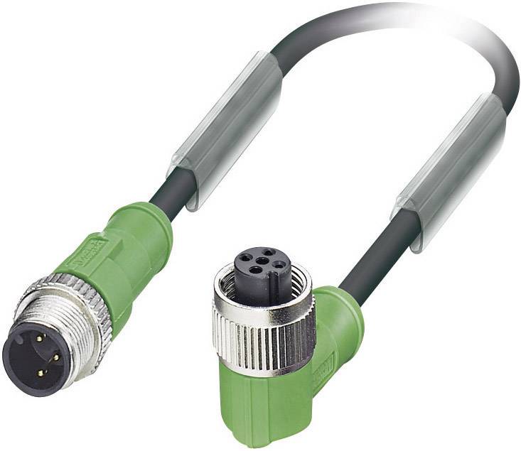 Phoenix Contact 1681554 Sensor-/Aktor-Steckverbinder, konfektioniert M12 Stecker, gerade, Buchse, gewinkelt 0.60m Polzahl