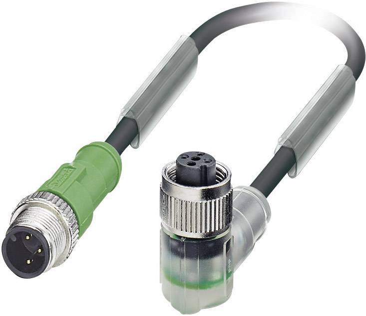 Phoenix Contact 1694567 Sensor-/Aktor-Steckverbinder, konfektioniert M12 Stecker, gerade, Buchse, gewinkelt 0.60m Polzahl