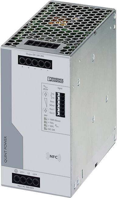 Phoenix Contact QUINT4-PS/3AC/24DC/20 Hutschienen-Netzteil (DIN-Rail) 24 V/DC 20 A Anzahl Ausgänge:3 x Inhalt 1 St.