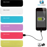 RealPower PB-2600 Powerbank 2600 mAh Li-Ion Gelb, Grün RealPower PB-2600 Powerbank 2600 mAh Li-Ion Gelb, Grün