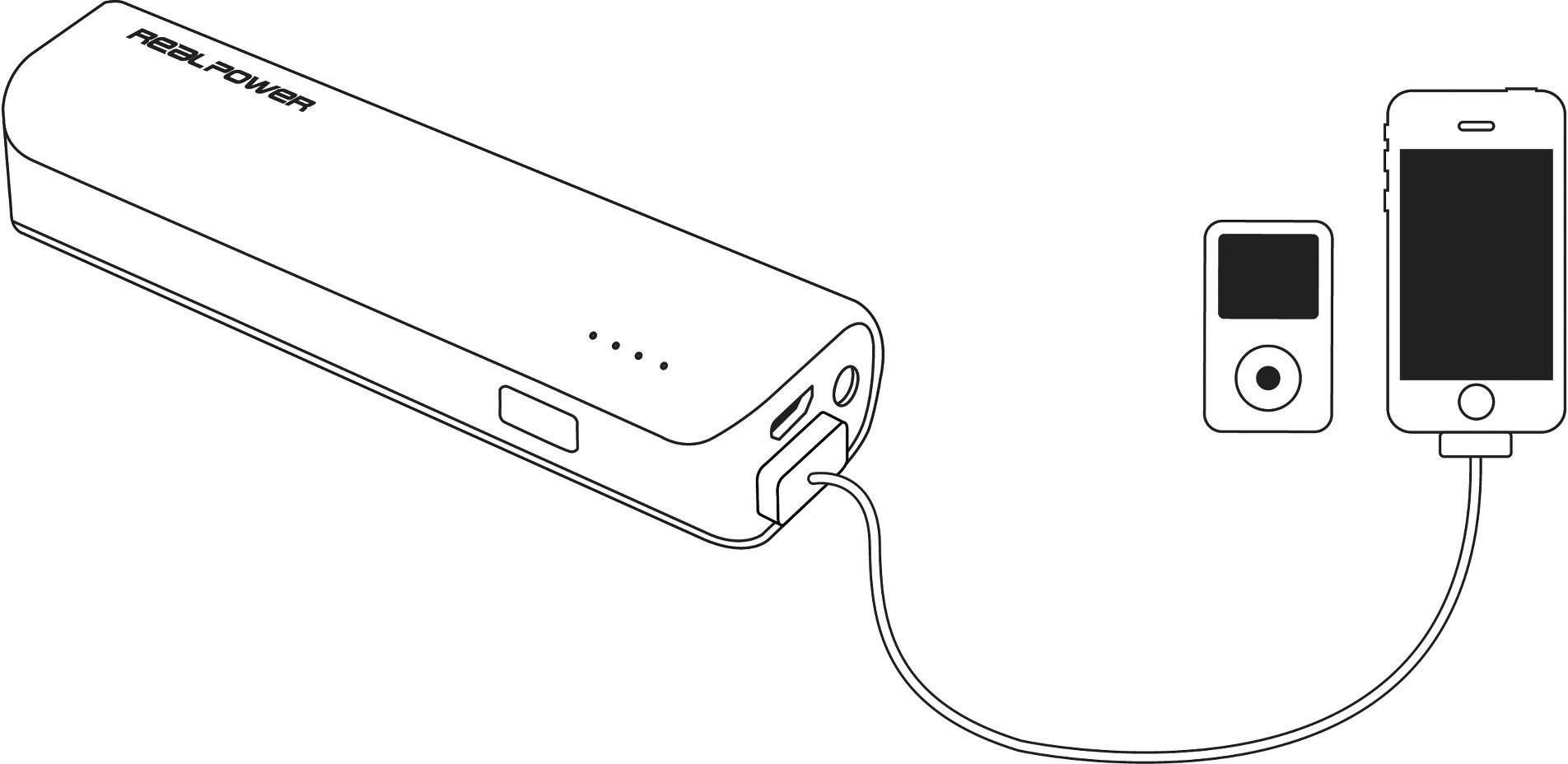 REALPOWER POWERBANK PB-2600 WEISS