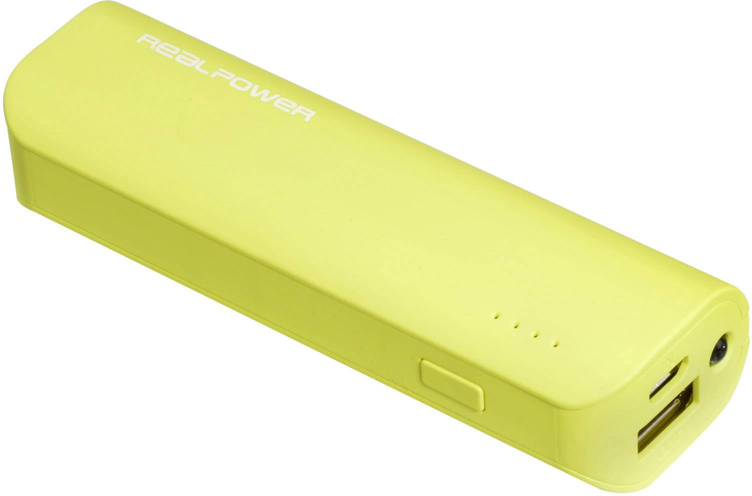 RealPower PB-2600 Powerbank 2600 mAh Li-Ion Gelb, Grün