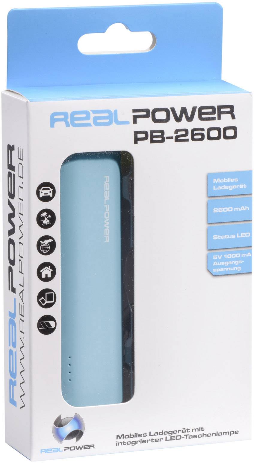 REALPOWER POWERBANK PB-2600 BLAU