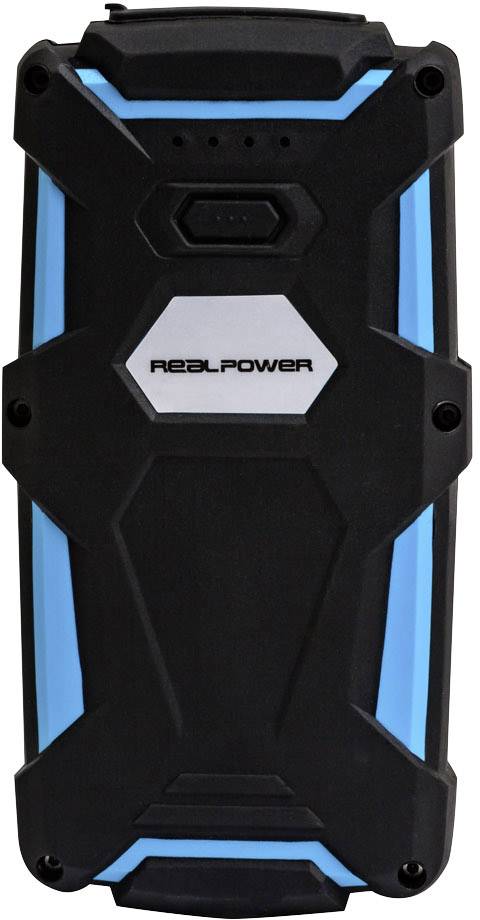RealPower PB-9000 Outdoor Powerbank 9000 mAh Li-Ion Schwarz, Blau