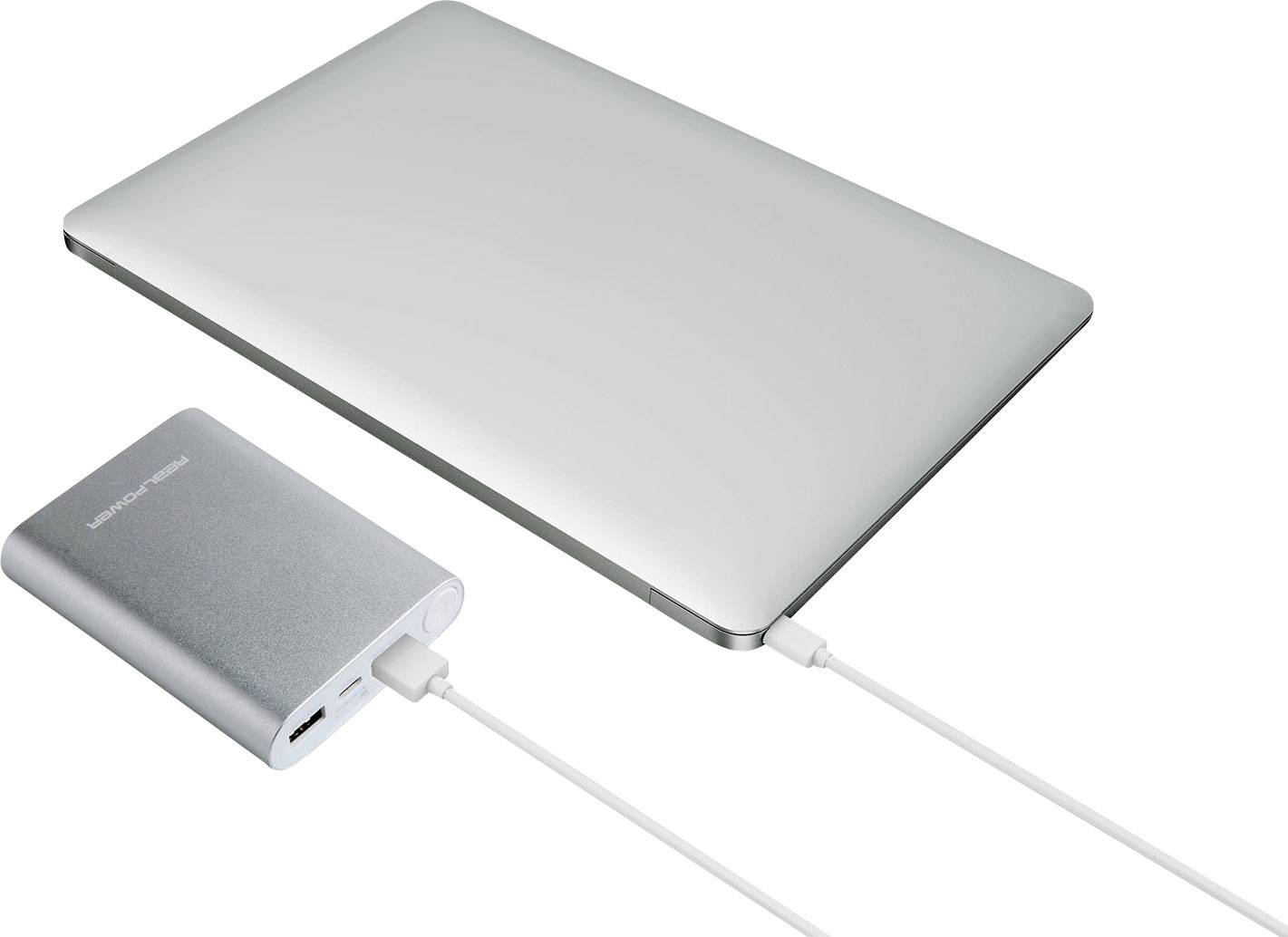 RealPower PB-12000C Powerbank 12000 mAh Li-Ion Silber