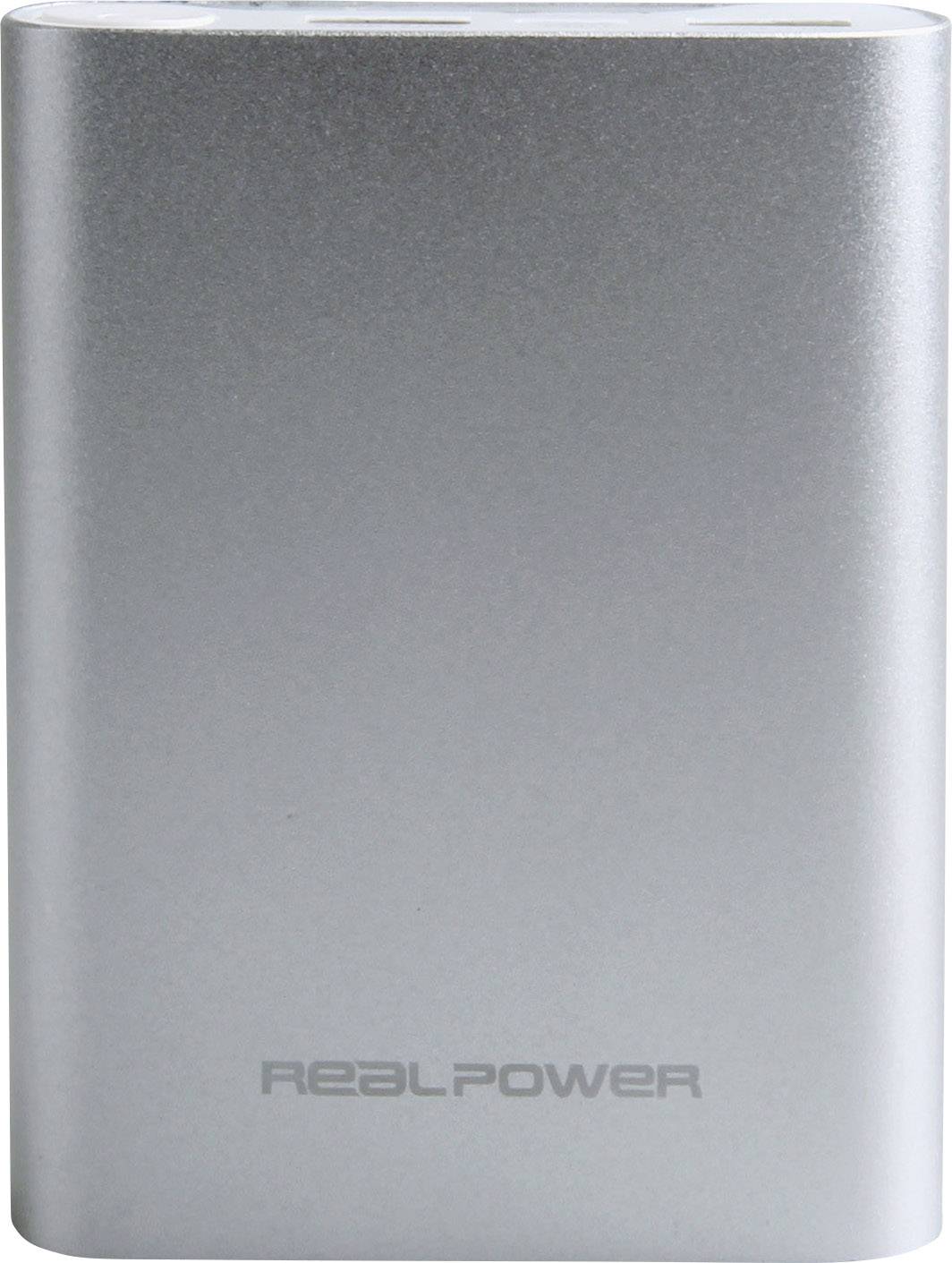 RealPower PB-12000C Powerbank 12000 mAh Li-Ion Silber