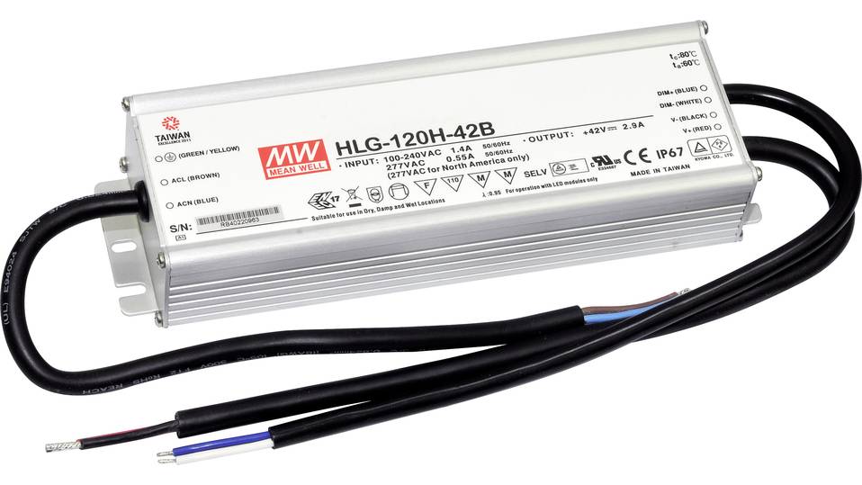 Mean Well HLG-120H-24B LED-Treiber, LED-Trafo Konstantspannung