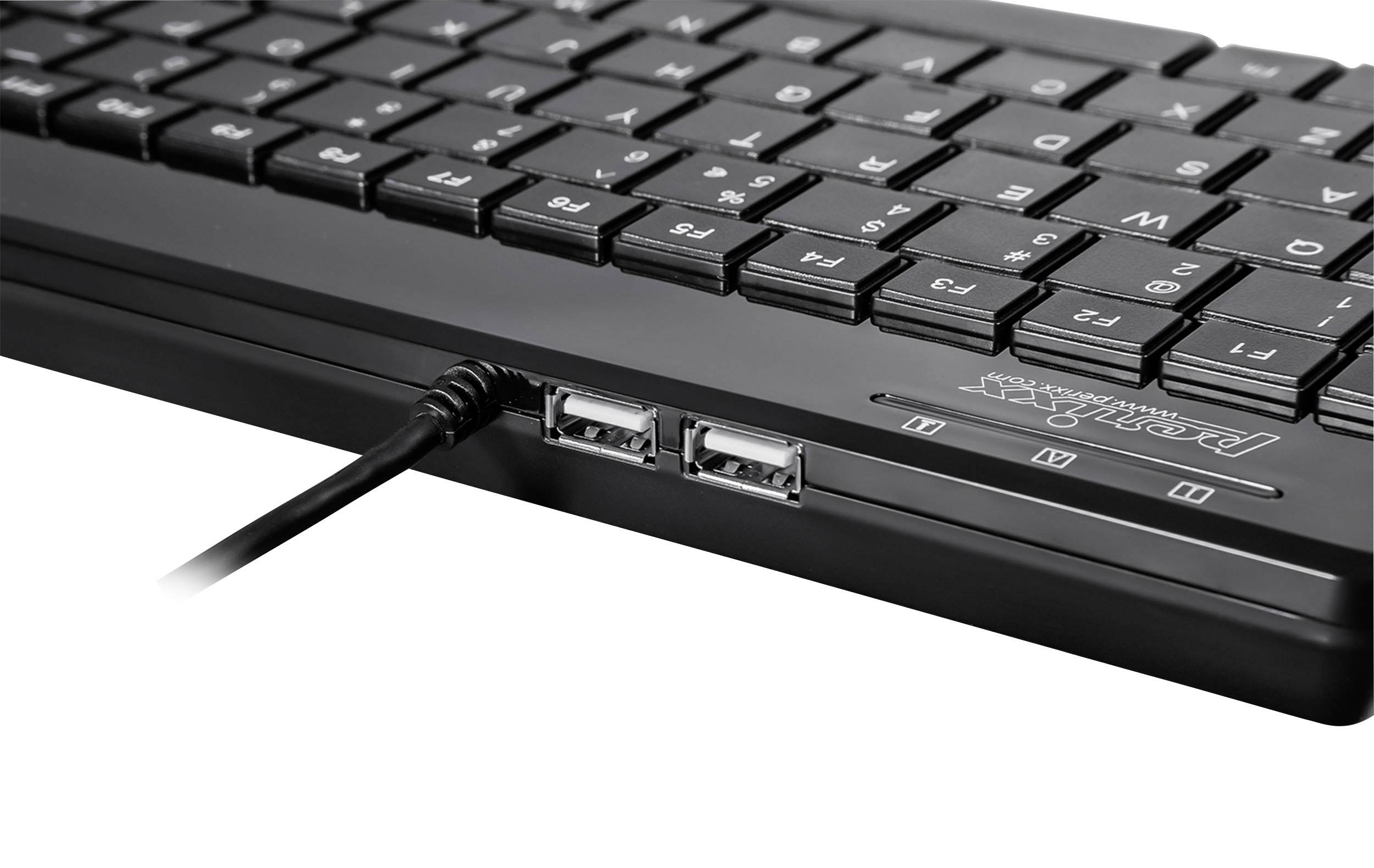 Perixx PERIBOARD-409DEH USB Tastatur Deutsch, QWERTZ Schwarz USB-Anschluss