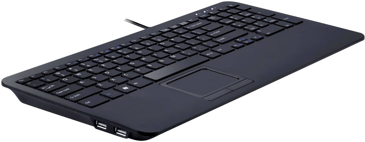 Perixx PERIBOARD-519HDE USB Tastatur Deutsch, QWERTZ Schwarz Integriertes Touchpad, USB-Anschluss