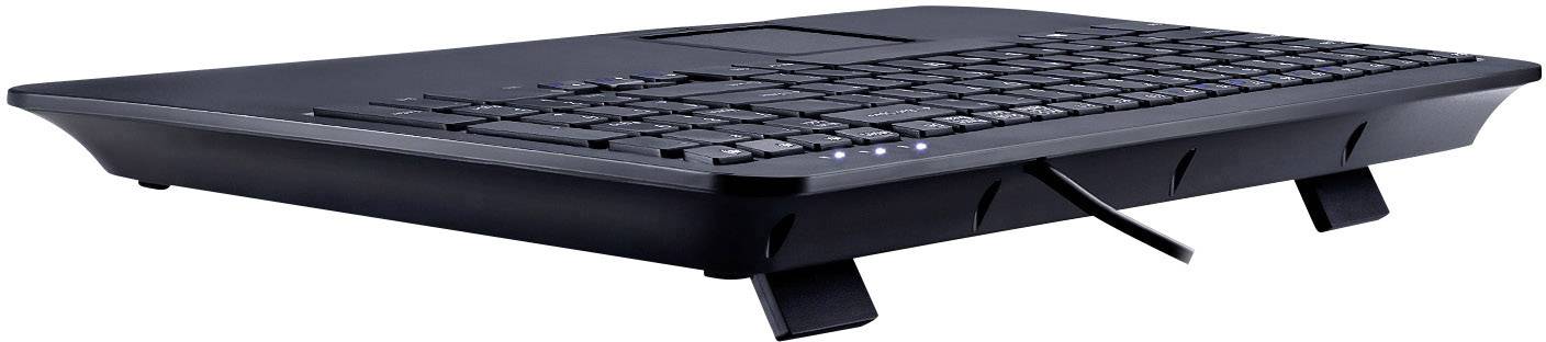 Perixx PERIBOARD-519HDE USB Tastatur Deutsch, QWERTZ Schwarz Integriertes Touchpad, USB-Anschluss