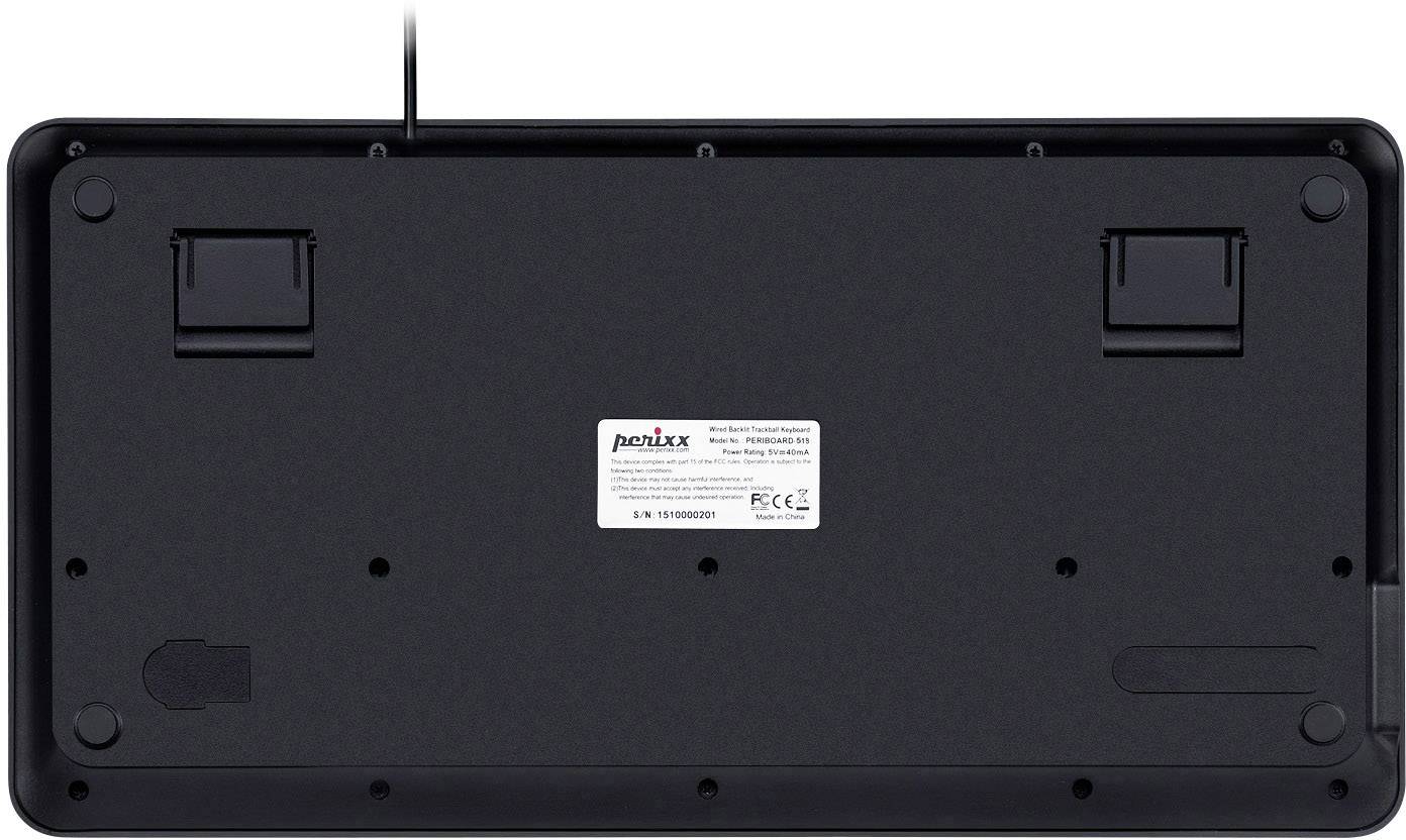 Perixx PERIBOARD-519HDE USB Tastatur Deutsch, QWERTZ Schwarz Integriertes Touchpad, USB-Anschluss