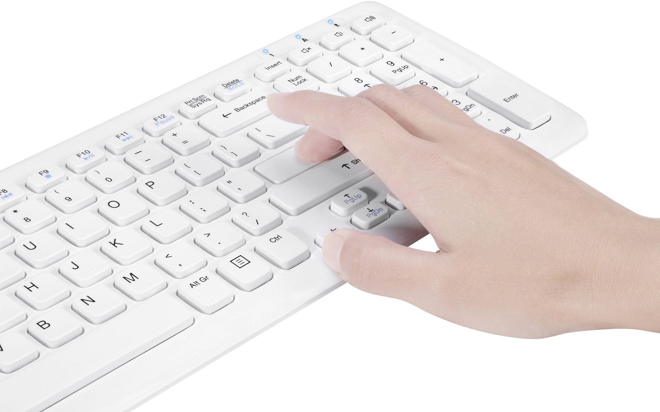 Perixx PERIDUO-303WDE USB Tastatur, Maus-Set Deutsch, QWERTZ Weiß