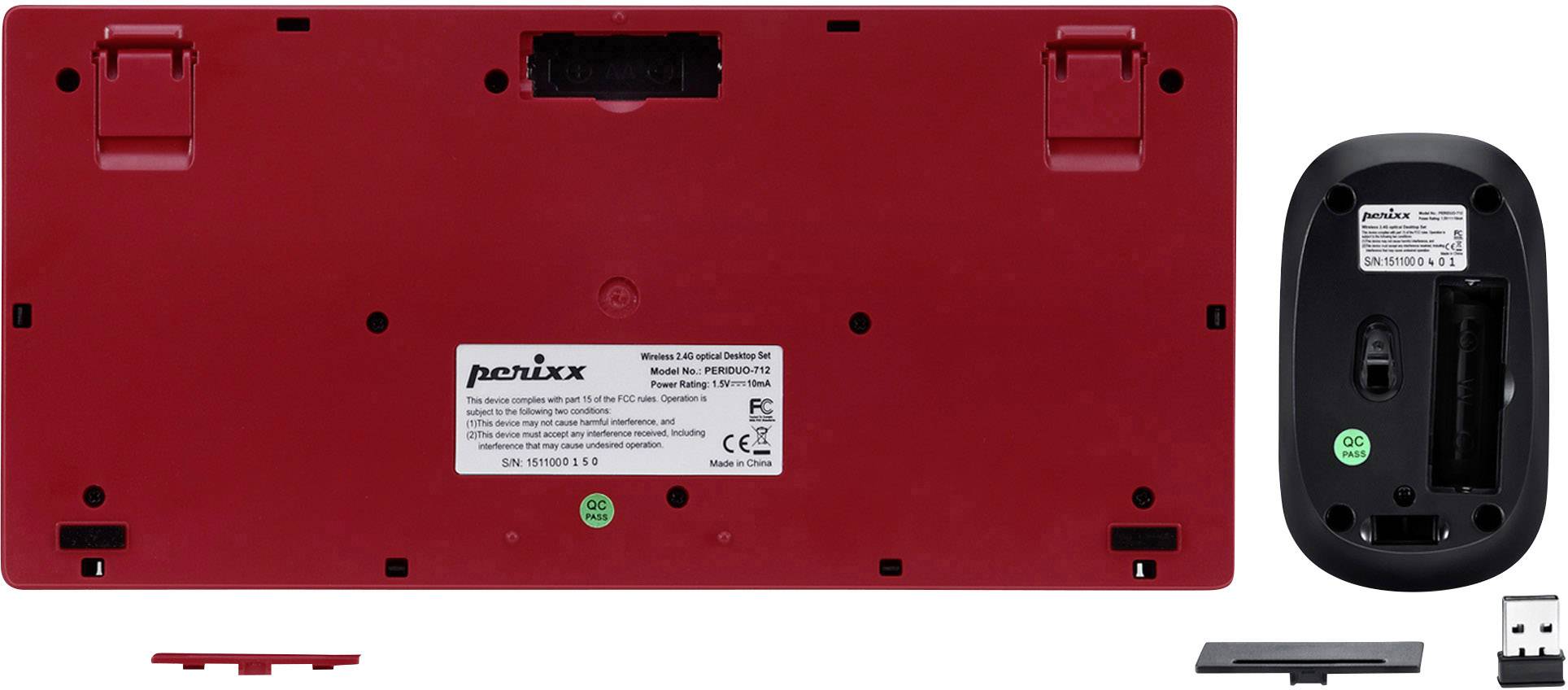 Perixx PERIDUO-712BDE USB Tastatur, Maus-Set Deutsch, QWERTZ Schwarz