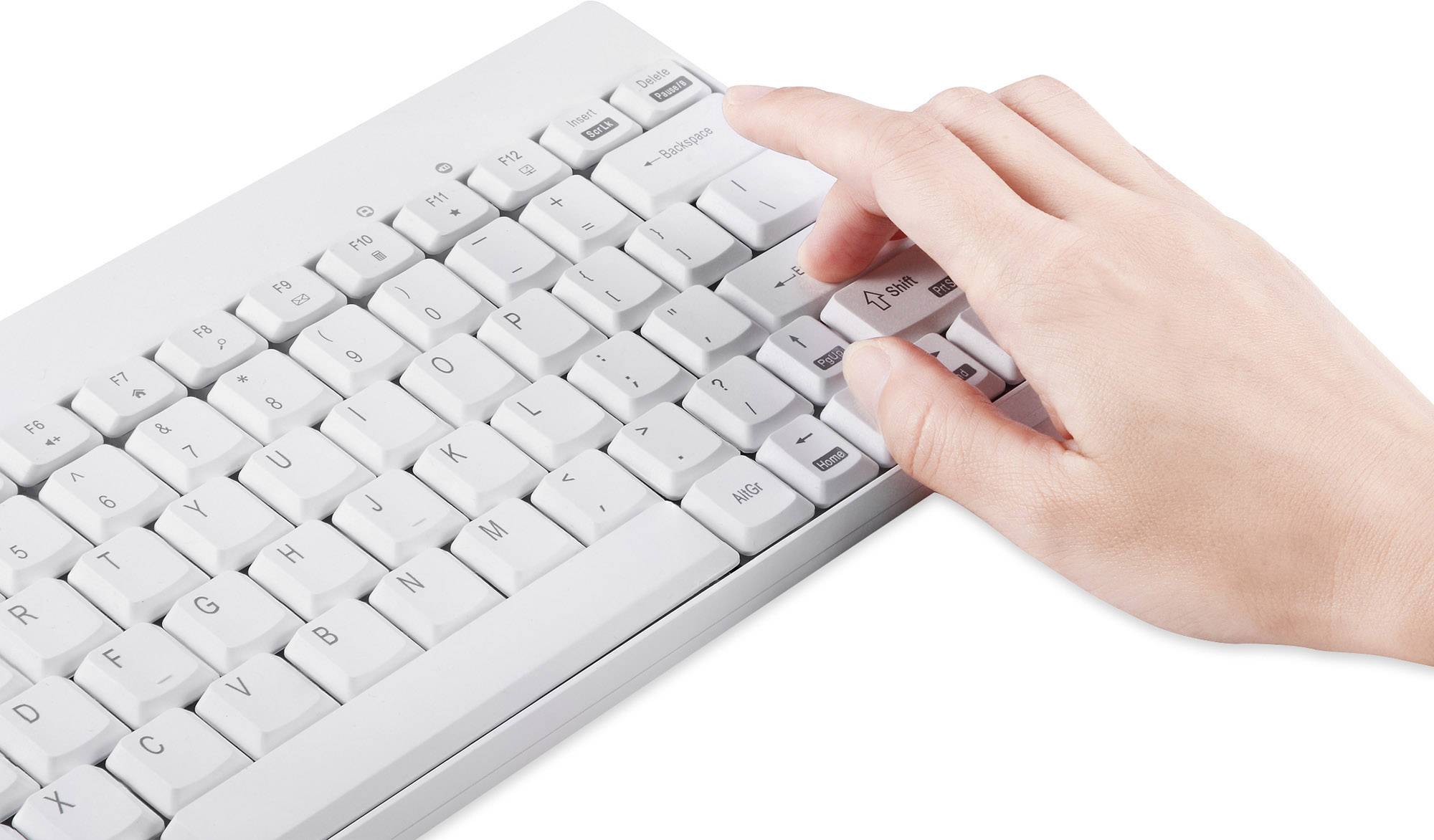 Perixx PERIDUO-712WDE Funk Tastatur, Maus-Set Deutsch, QWERTZ Weiß