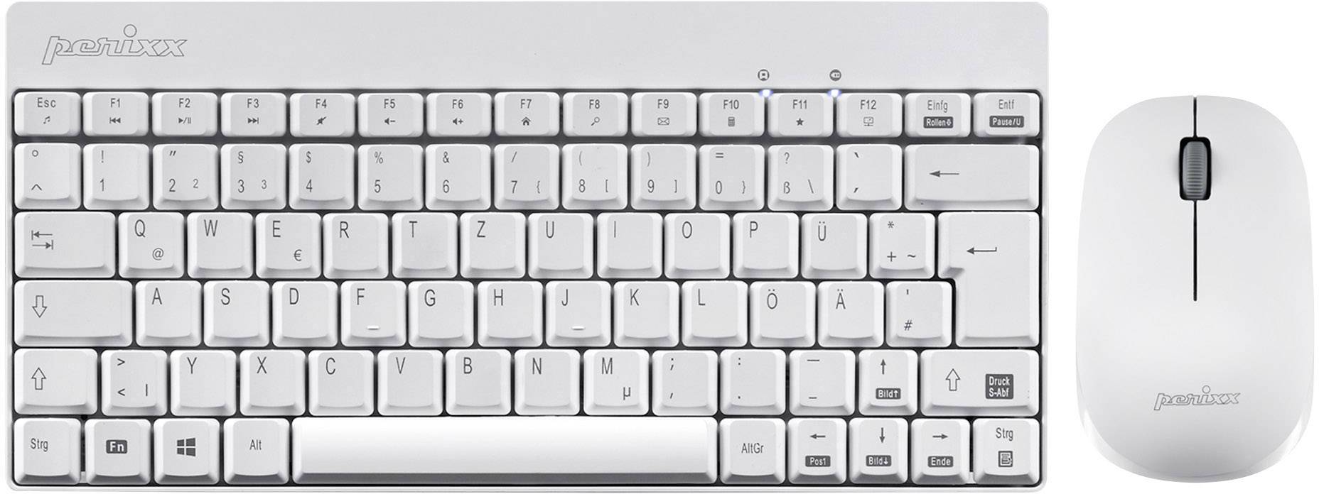Perixx PERIDUO-712WDE Funk Tastatur, Maus-Set Deutsch, QWERTZ Weiß