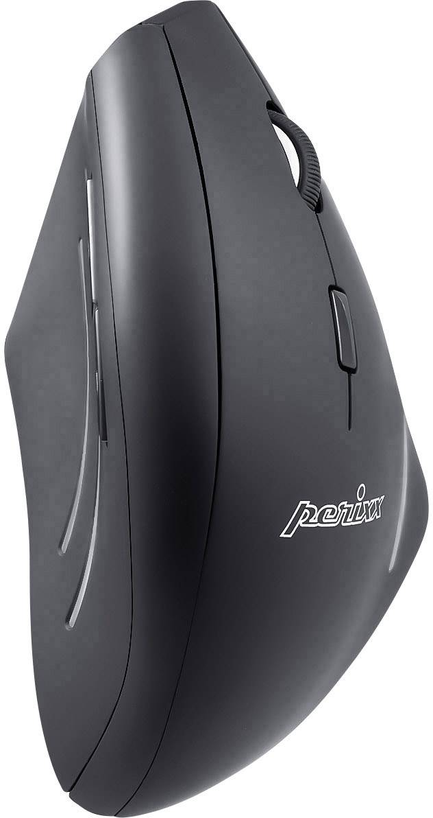 Perixx Perimice-608 Ergonomische Maus Funk Optisch Schwarz 6 Tasten 1600 dpi Ergonomisch, Integriertes Scrollrad