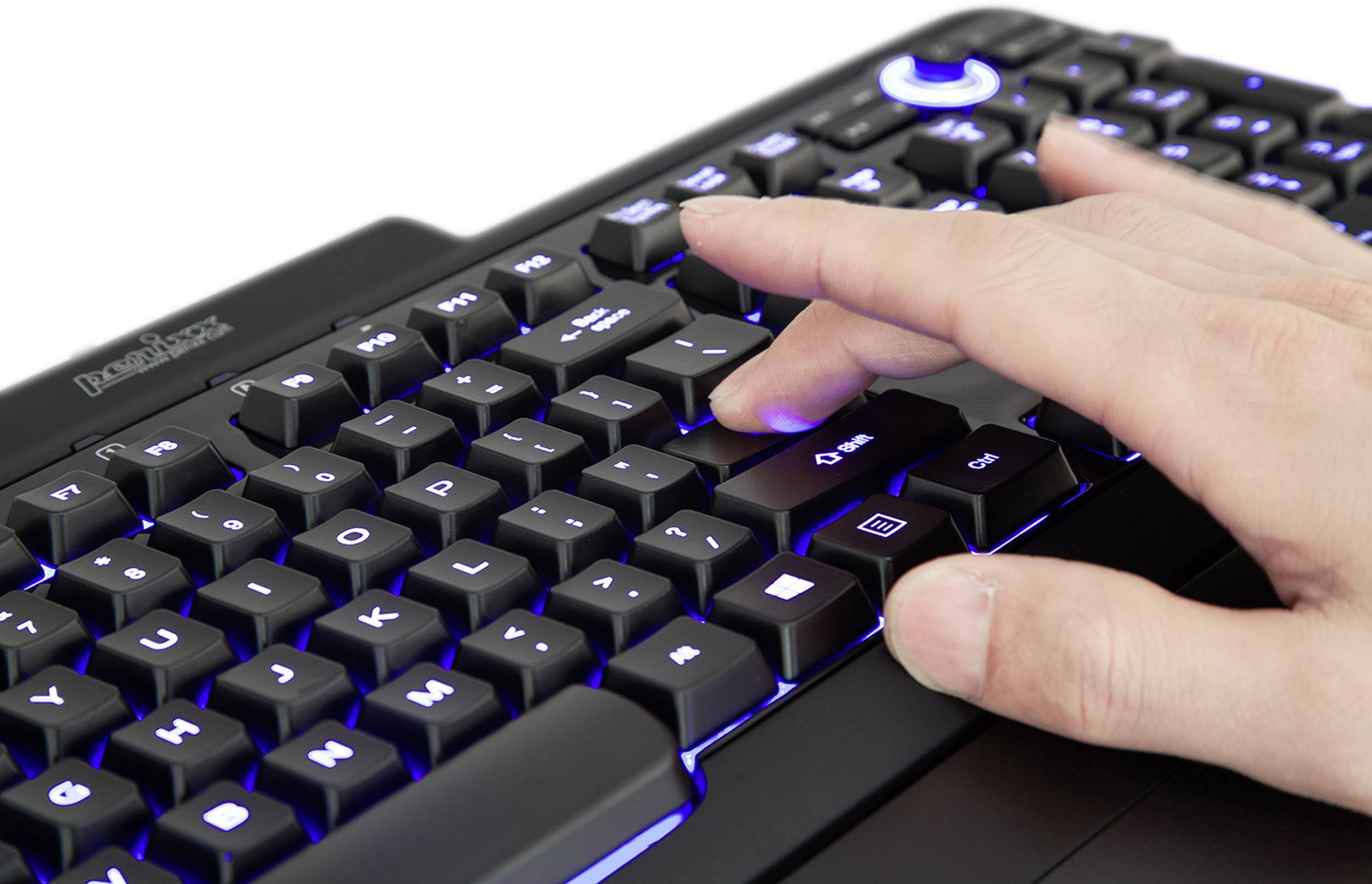 Perixx PX-1100DE USB Gaming-Tastatur Beleuchtet, Handballenauflage Deutsch, QWERTZ, Windows® Schwarz