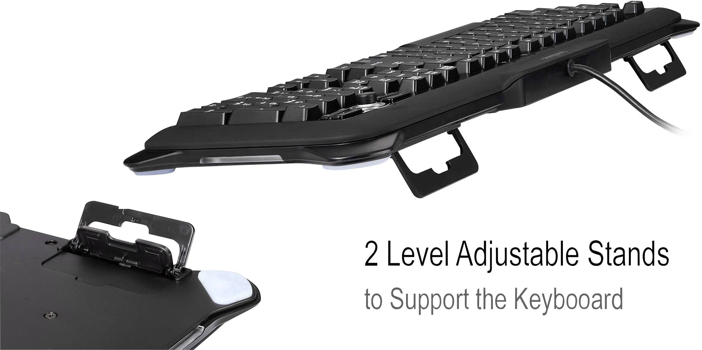 Perixx PX-1100DE USB Gaming-Tastatur Beleuchtet, Handballenauflage Deutsch, QWERTZ, Windows® Schwarz