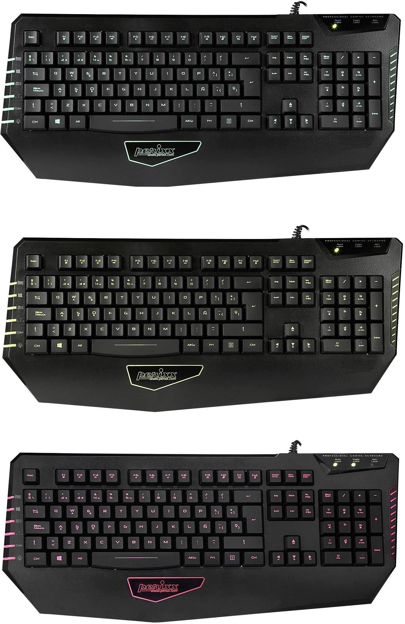 Perixx PX-1800DE USB Gaming-Tastatur Beleuchtet, Handballenauflage Deutsch, QWERTZ, Windows® Schwarz