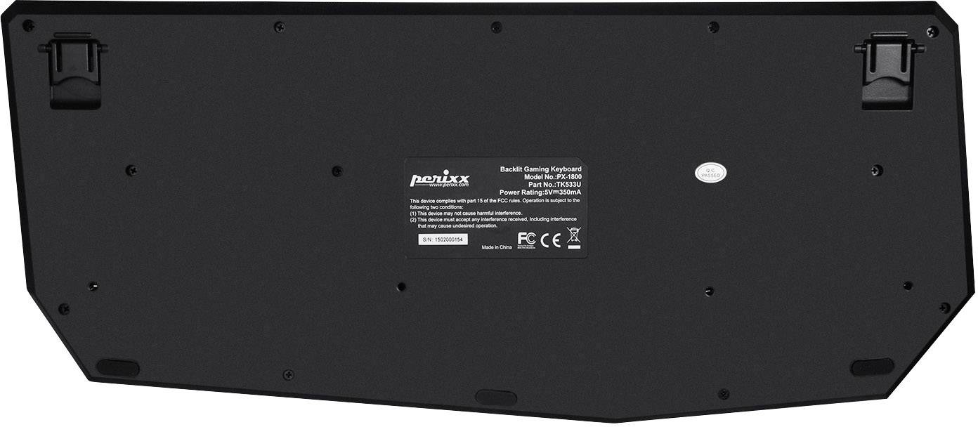 Perixx PX-1800DE USB Gaming-Tastatur Beleuchtet, Handballenauflage Deutsch, QWERTZ, Windows® Schwarz