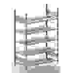 META Regalbau 77650 Aktenregal-Grundmodul (B x H x T) 1306 x 1850 x 635mm Stahl pulverbeschichtet Lichtgrau Metallboden