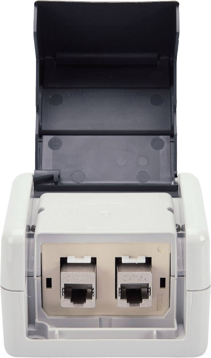 Digitus Netzwerkdose Aufputz 2 Port Grau