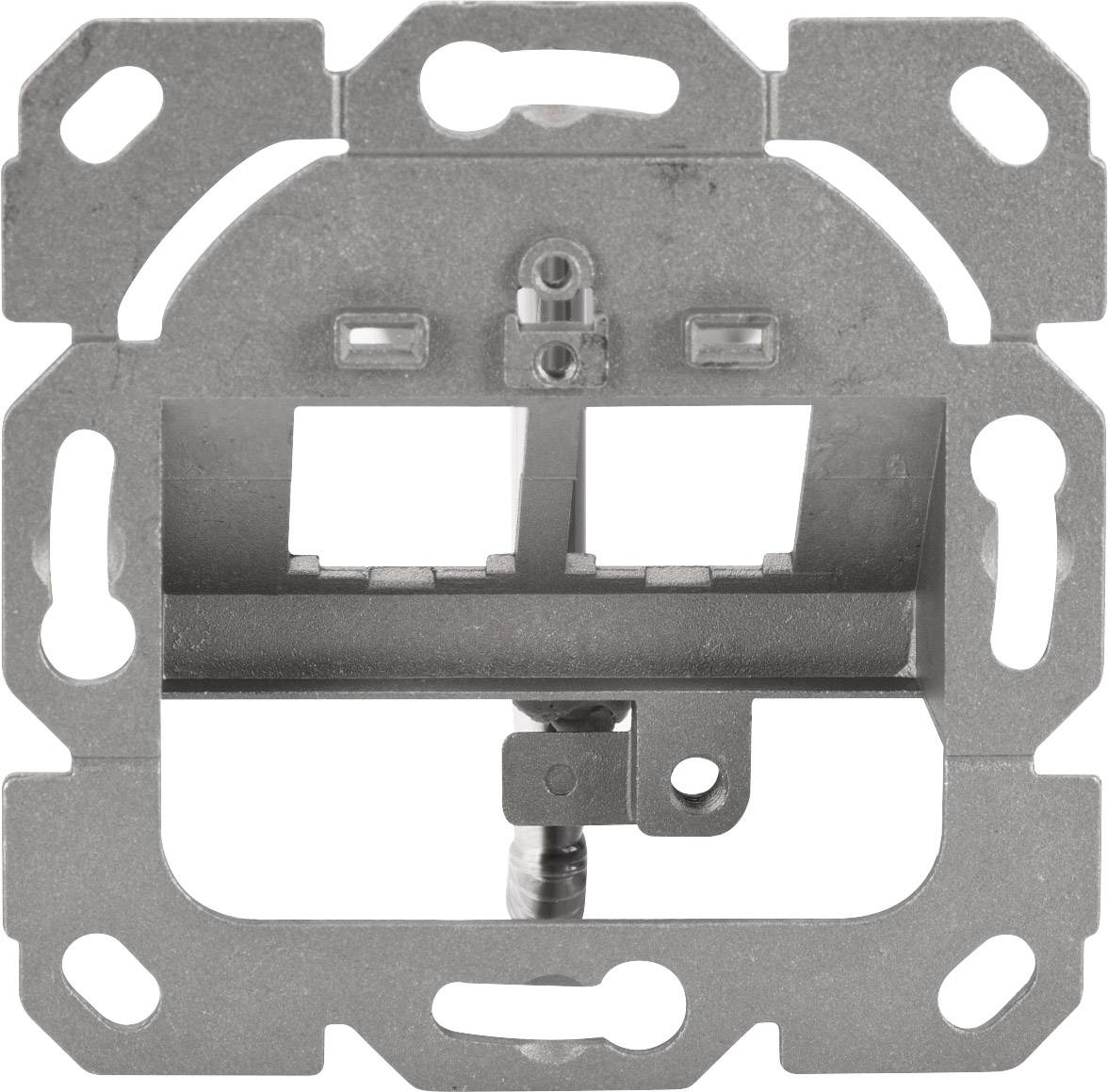 Metallrahmen eines elektrischen Steckdoseneinsatzes, Vorderansicht.
