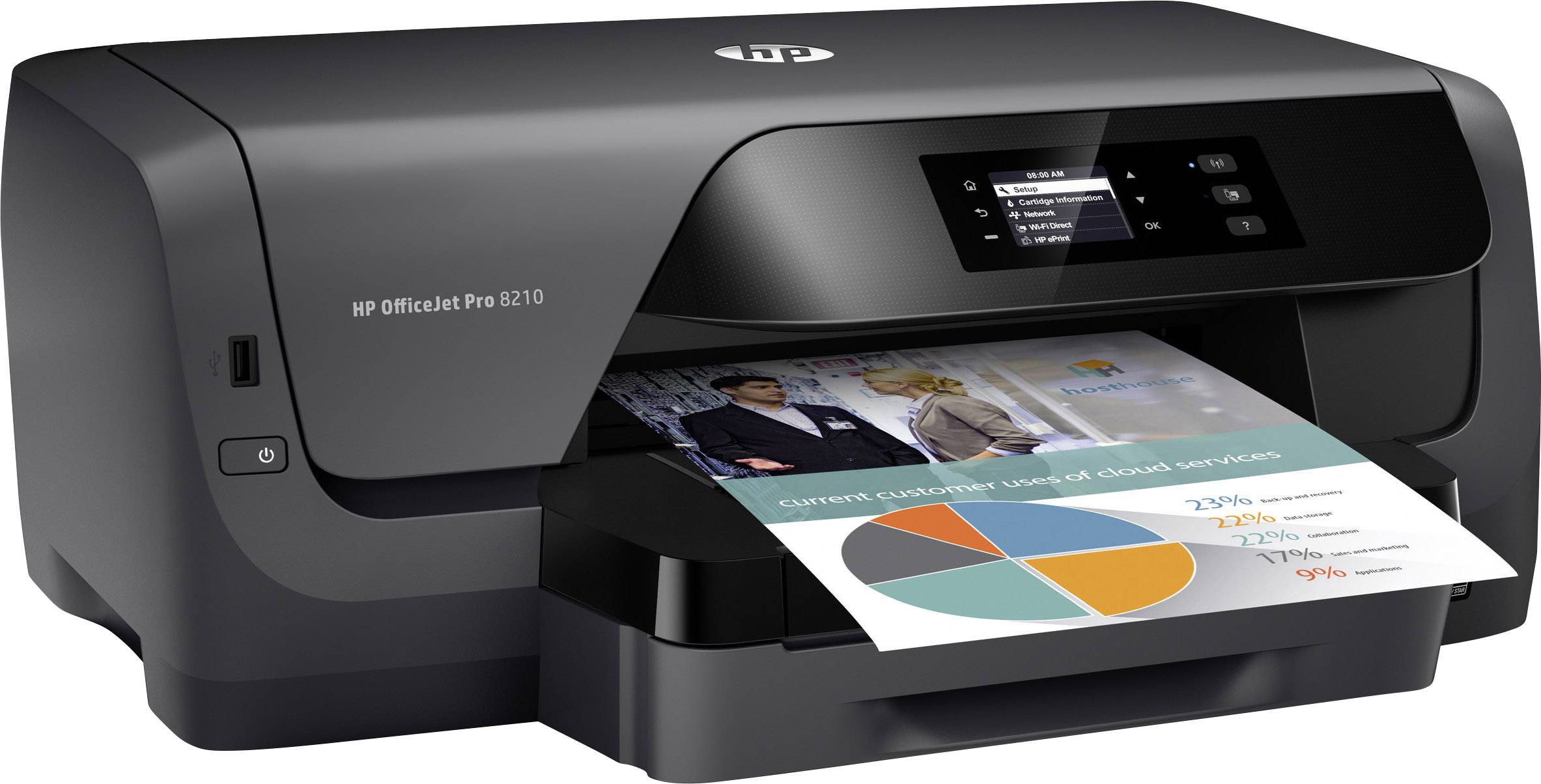 HP Officejet Pro 8210 Farb Tintenstrahl Drucker A4 LAN, WLAN, Duplex, Instant Ink