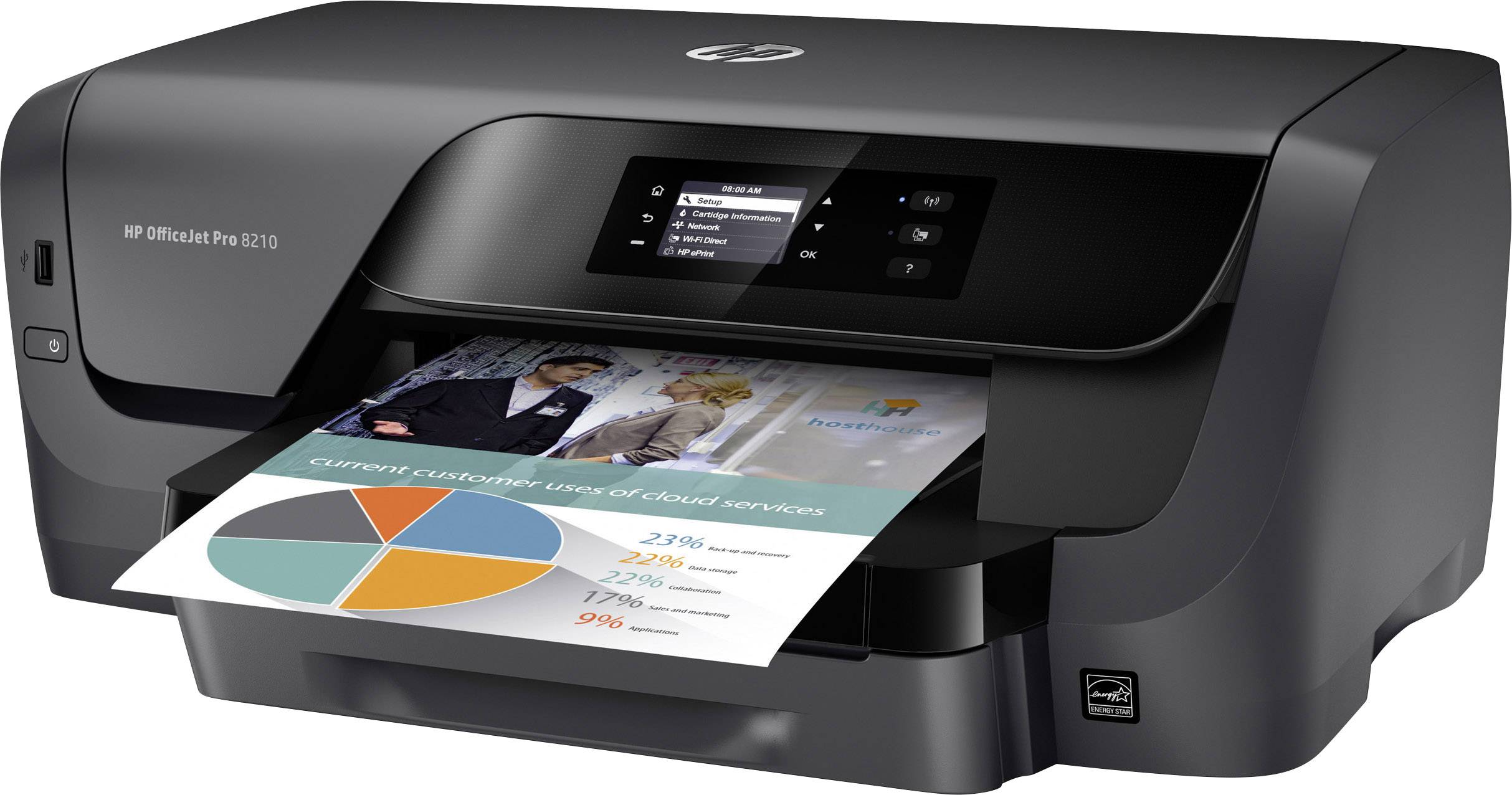 HP Officejet Pro 8210 Farb Tintenstrahl Drucker A4 LAN, WLAN, Duplex, Instant Ink
